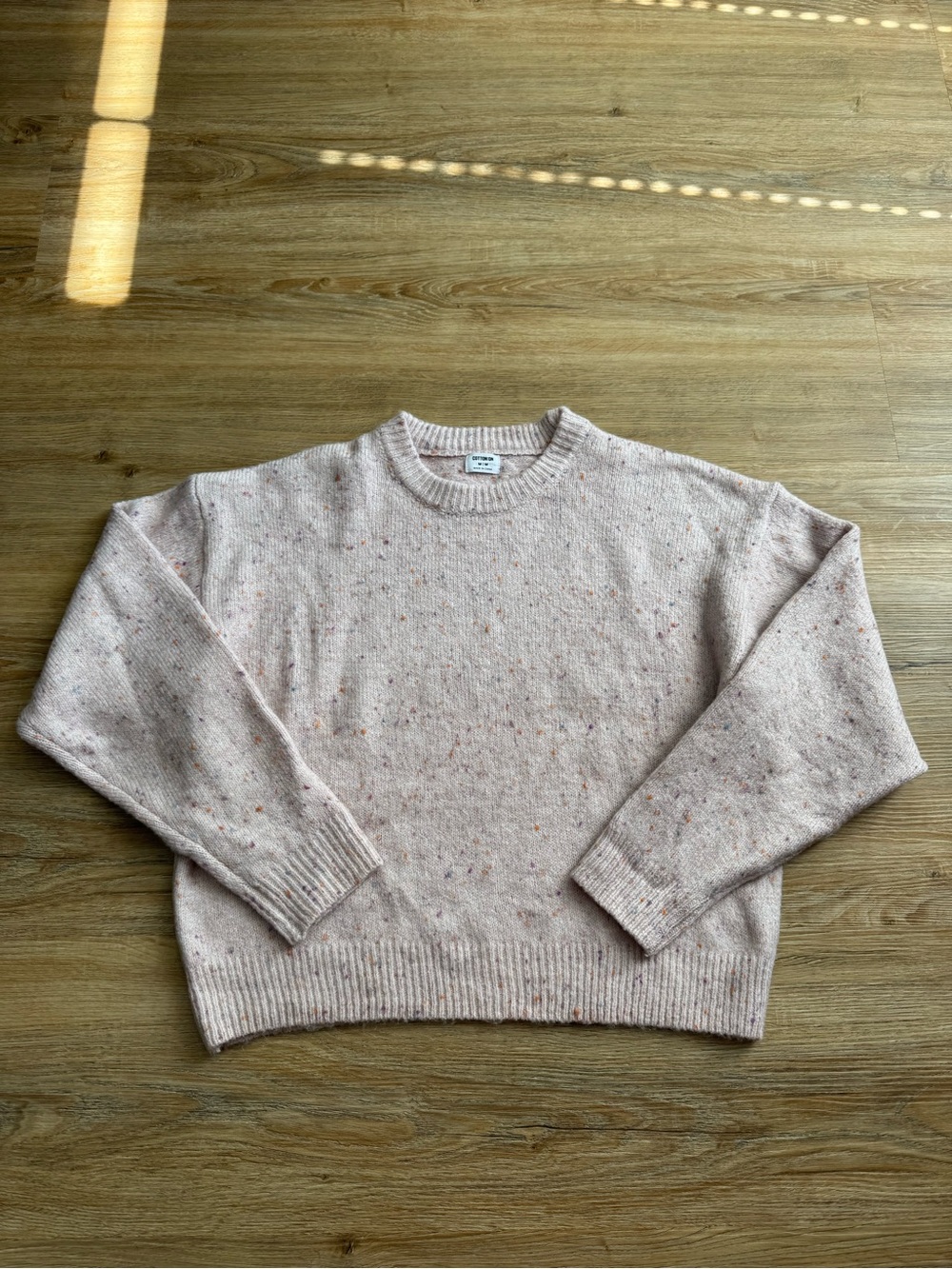 Cotton On Women’s Crewneck Speckled Pale Pink Sweater